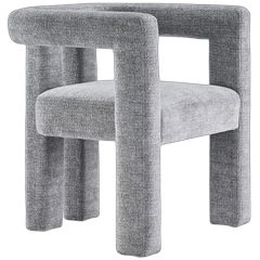 Gray boucle chair